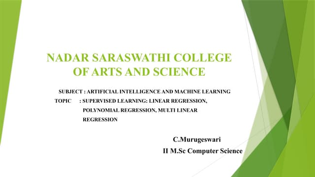 Artificial Intelligence and Machine Learning