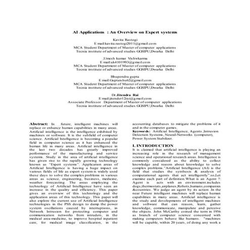 Ai applications  study