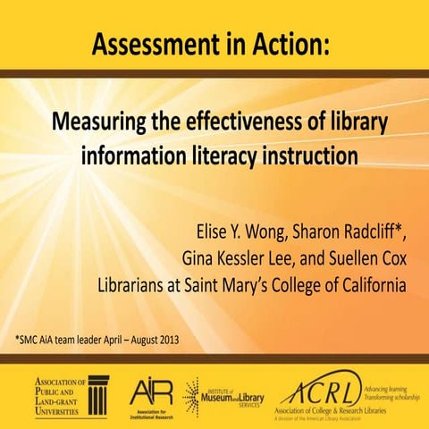 Measuring the effectiveness of library information literacy instruction