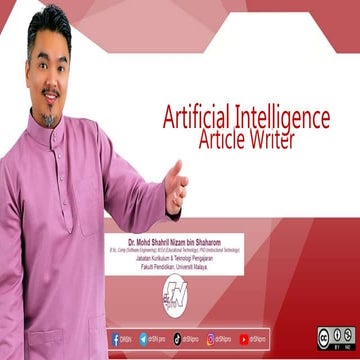 AI Article Writer (Artificial Intelligence Article Writer | PPTX