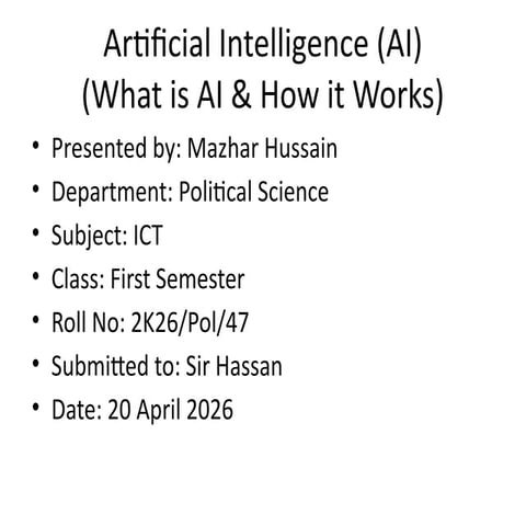 AI PRESENTATION ABOUT Artificial intelligence | PPTX