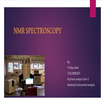 NMR SPECTROSCOPY | PPTX | Chemistry | Science