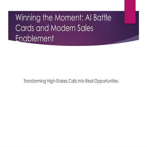 AI Battle Cards and Modern Sales Enablement | PPTX