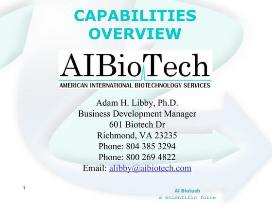 Adam Libby, Business development at Aibiotech