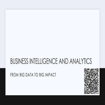 AI, Business Intelligence and MIS