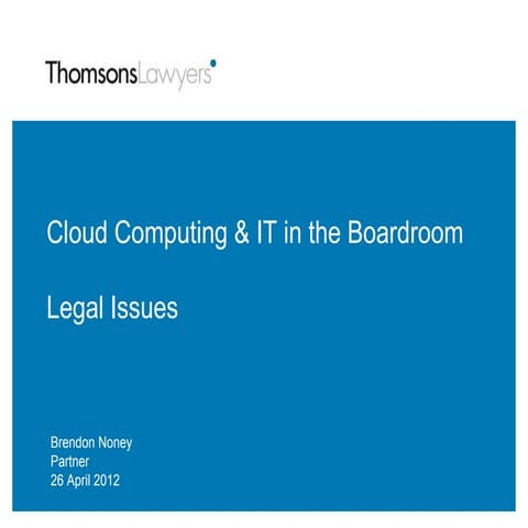 Cloud Computing & IT in the Boardroom