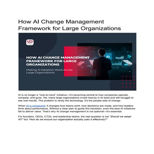AI Change Management Framework for Enterprises: A Strategic Guide for ...