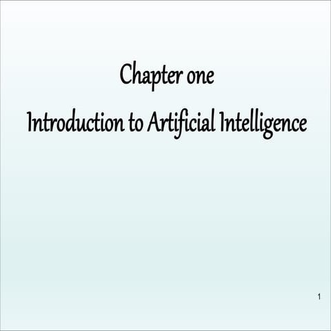 Introduction to Artificial Intelligence and Applications | PPTX