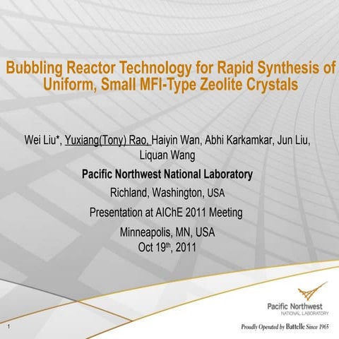 Aiche 2011 Flow Reactor