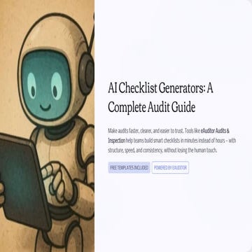 AI Checklist Generator with eAuditor Audits and Inspections | PDF