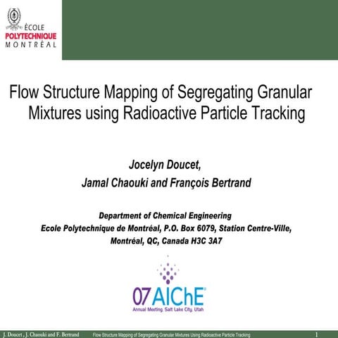 Flow Structure Mapping of Segregating Granular Mixtures using Radioactive Par...