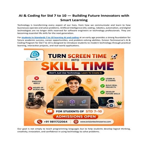 AI & Coding for Std 7 to 10 — Building Future Innovators with Smart ...