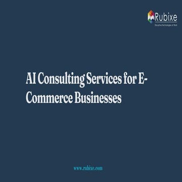 AI Consulting Services for E-Commerce Businesses | Rubixe