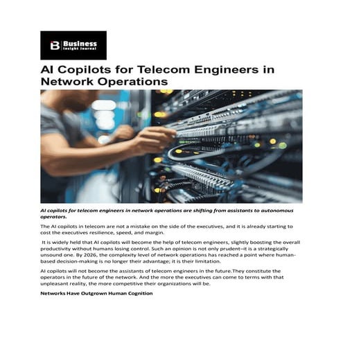 AI Copilots for Telecom Engineers and Intelligent Service Management | PDF