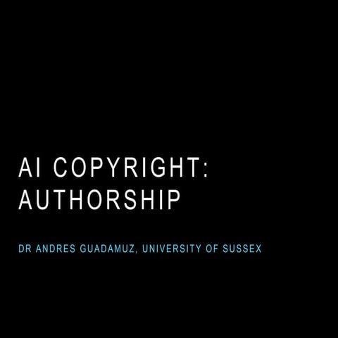 Ai copyright: Authorship