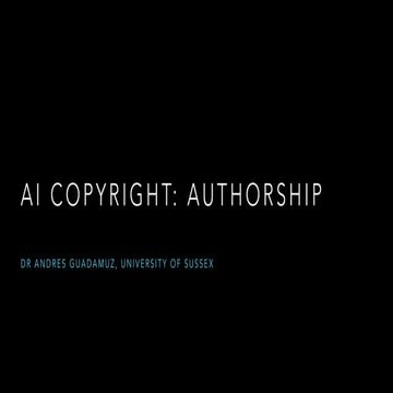 AI Copyright Authorship