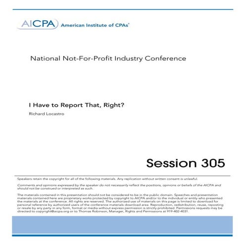 I Have to Report That? 