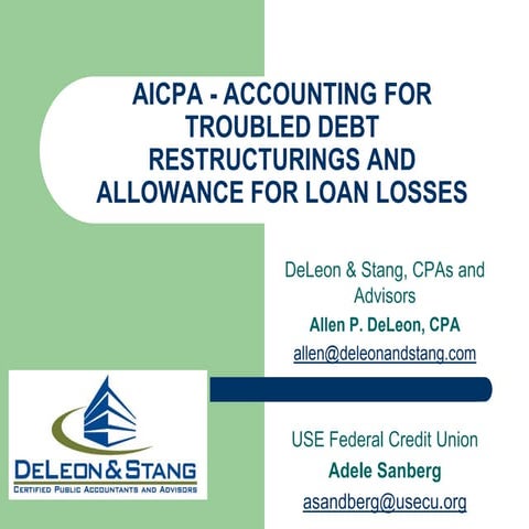 Common questions surrounding the ASC 310 10-35 (FAS 114) calculation | PPT