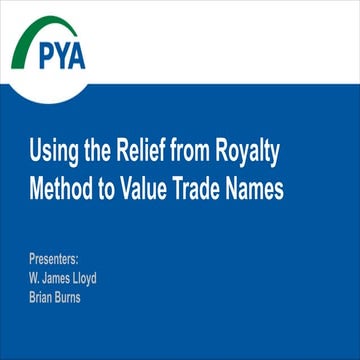 Using the Relief from Royalty Method to Value Trade Names