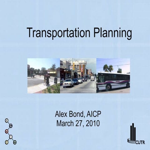 AICP Prep Course - Transportation Planning