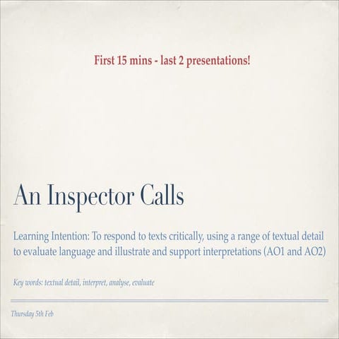 An Inspector Calls - Sheila Essay 11x1