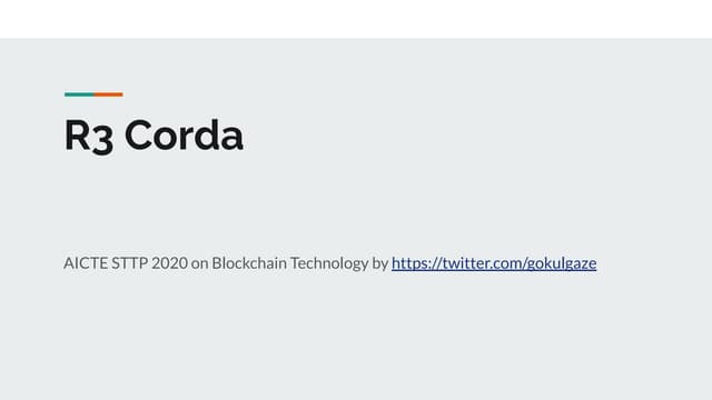 R3Corda - Architecture Overview - Concepts and Components