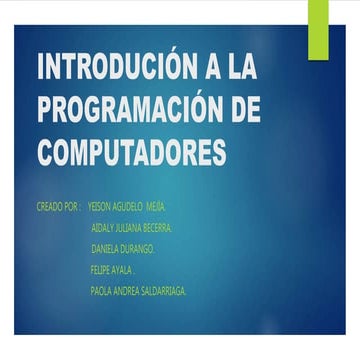 introducción a la programación de computadores 