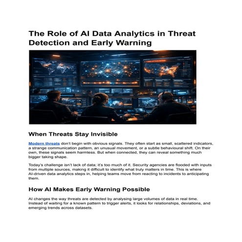 The Role of AI Data Analytics in Threat Detection and Early Warning ...