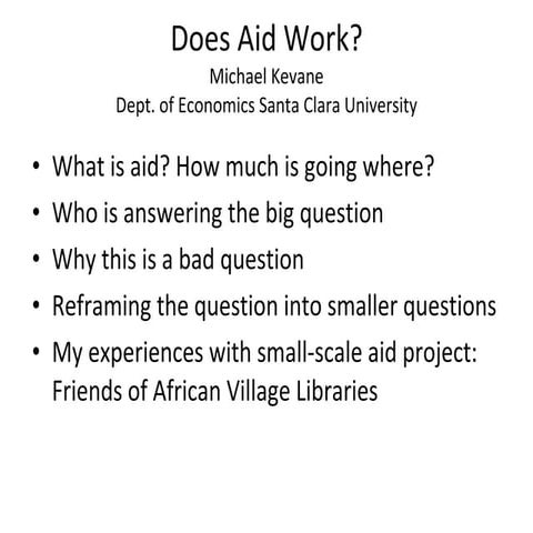 Aid effectiveness
