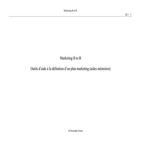 Aide mémoire de marketing b to b