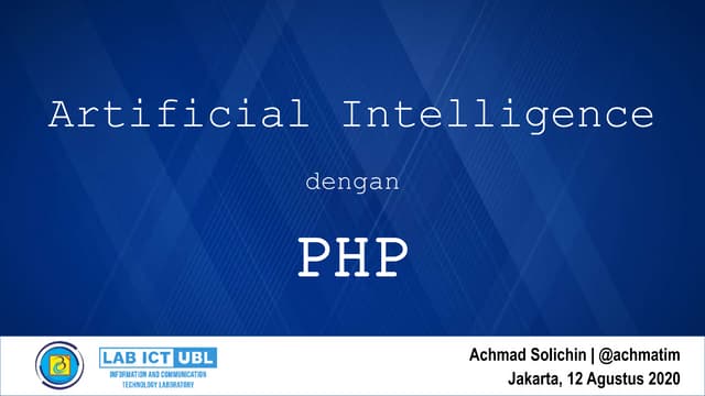 Materi Seminar: Artificial Intelligence dengan PHP
