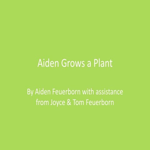 Aiden grows a plant
