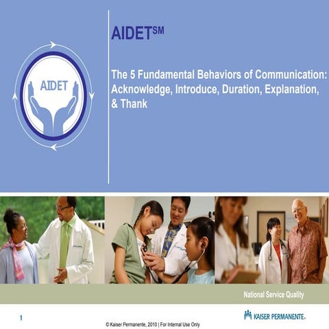 AIDET MODEL IN HEALTHCARE COMMUNICATION - 1 | PPT