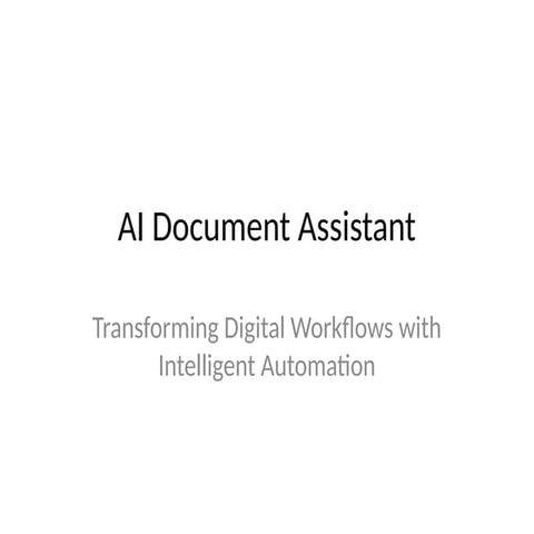 AI Document Assistant: Transforming Digital Workflows with Intelligent ...
