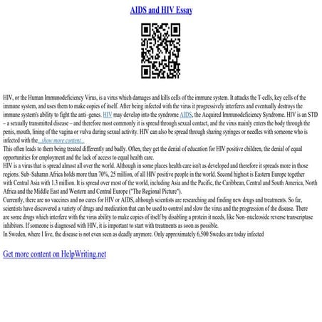 AIDS And HIV Essay | PPT