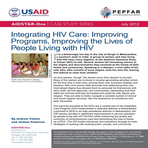 AIDSTAR-One Case-Study: Integrated HIV Care in India