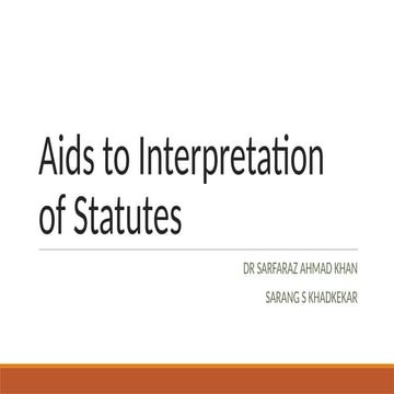 Aids to Interpretation of Statues a study under IOS