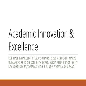 Academic Innovation and Excellence Committee: 12-6-17 