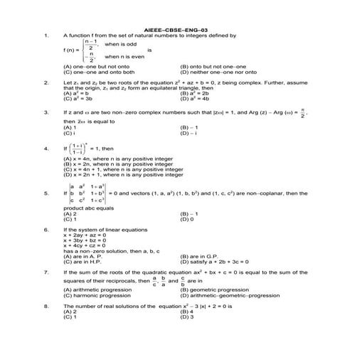 Aieee 2003 maths solved paper by fiitjee