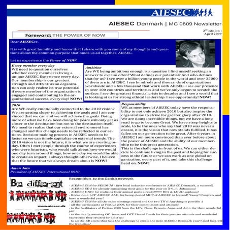Aiesec Denmark Newsletter April 09