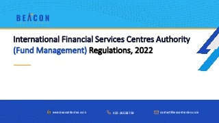International Financial Services Centre Authority  (Fund Management) Regulations, 2022