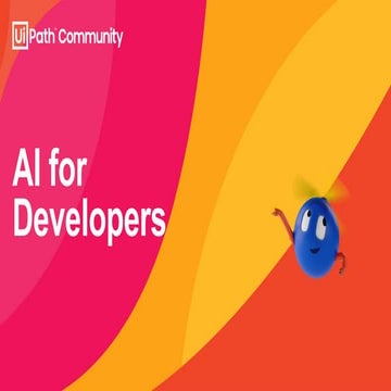 UiPath Community: AI for UiPath Automation Developers