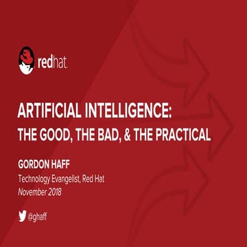 AI: The Good, the Bad, and the Practical for CloudExpo 2018