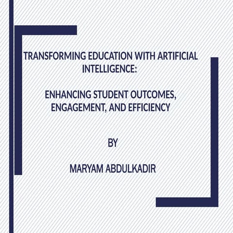 Artificial Intelligence for Education Slide