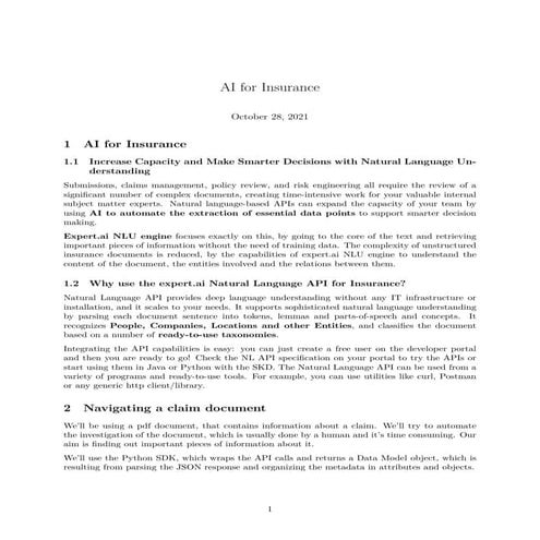 apidays LIVE London 2021 - AI for Insurance, Expert.ai