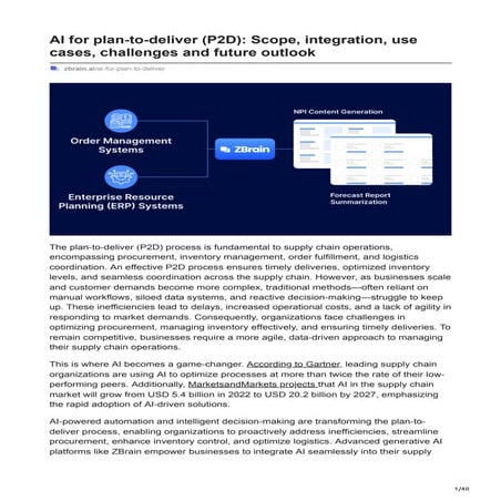 AI for plan-to-deliver P2D Scope integration use cases challenges and future ...