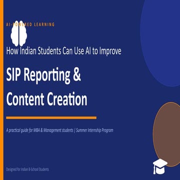 AI-Powered Learning: Enhancing SIP Reporting & Content Creation for ...