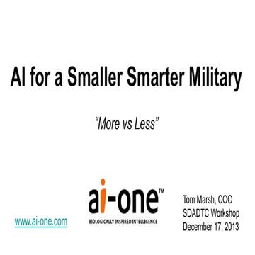 AI for a Smaller Smarter Military SDADTC December 17 2013