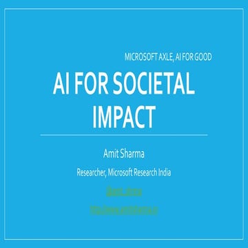 Artificial Intelligence for Societal Impact