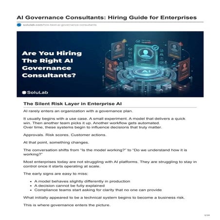 Comprehensive Hiring Guide for AI Governance Consultants in Enterprises ...